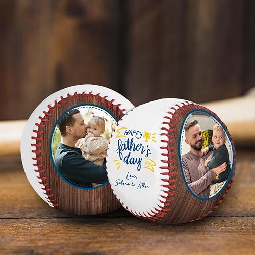 Miniatura 8 de Foto personalizada para el Día del Padre, con tus fotos y texto Béisbol Cumpleaños Día del Padre para papá, marido, abuelo