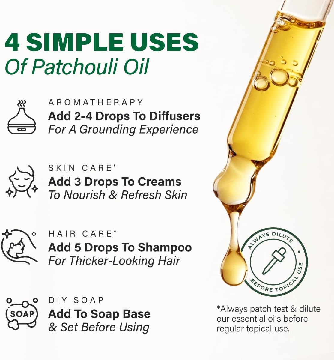 KUKKA Patchouli Essential Oils - 4 Fl Oz - for Hair, Skin, Diffuser, Aromatherapy & DIY Soap Making Scent - Image 5