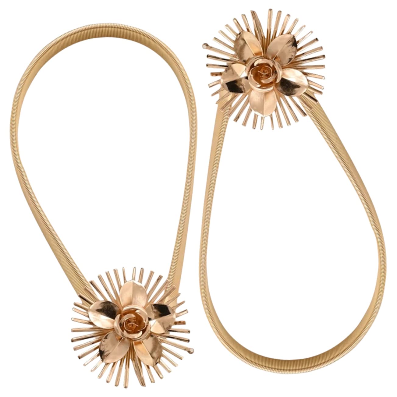 Abaodam 6stücke Flexible Metall Gardinen Raffhalter Mit Blüten-Design Moderne Vorhang Halterungen Für Eleganten Und Büro Goldene Farbgestaltung
