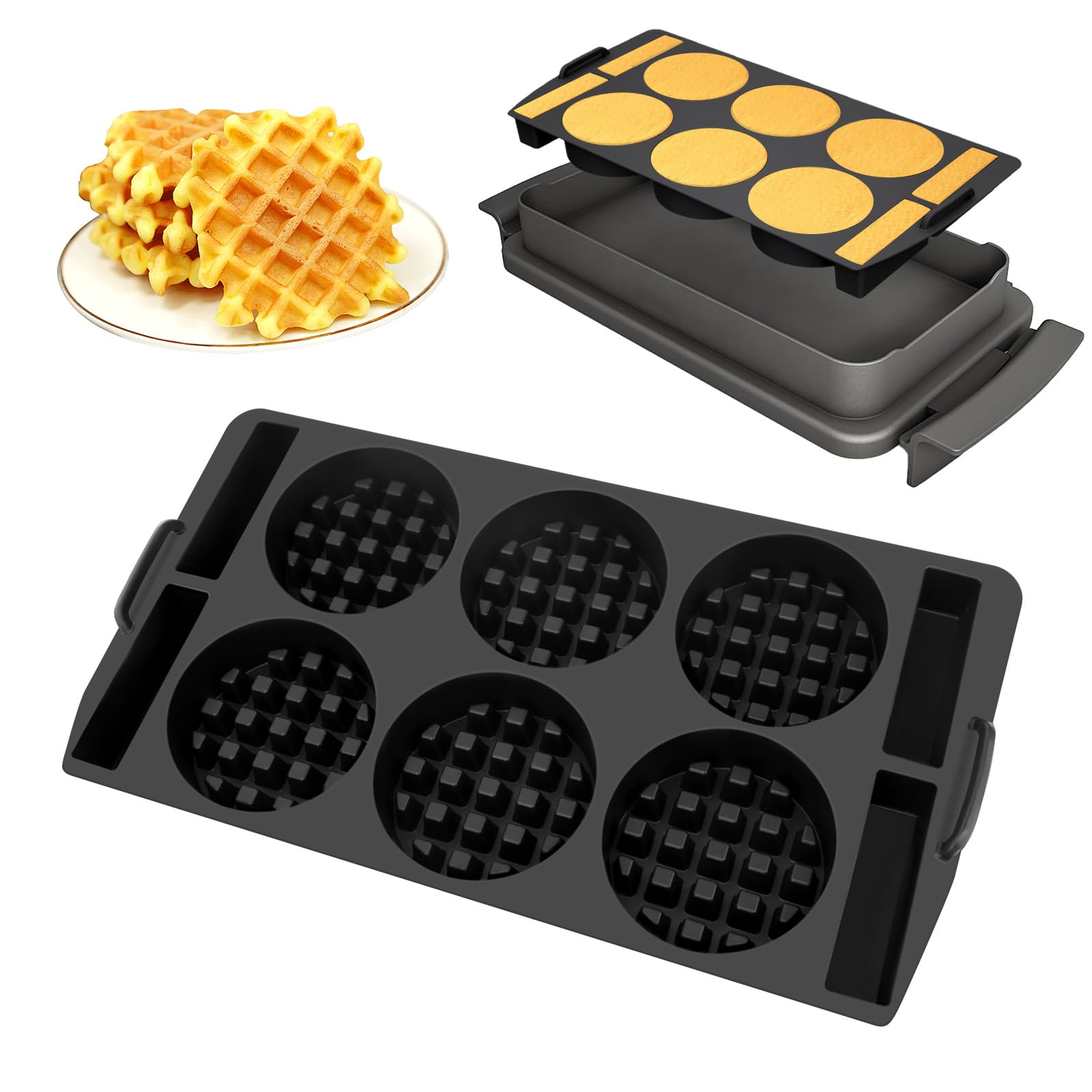 Insert à gaufres compatible avec Tefal OptiGrill XL, 4in1 XL, 2in1 XL, Elite XL, Plus + XL, Elite Plus XL, Insert de plat de cuisson en silicone Plaques à gaufres Accessoires