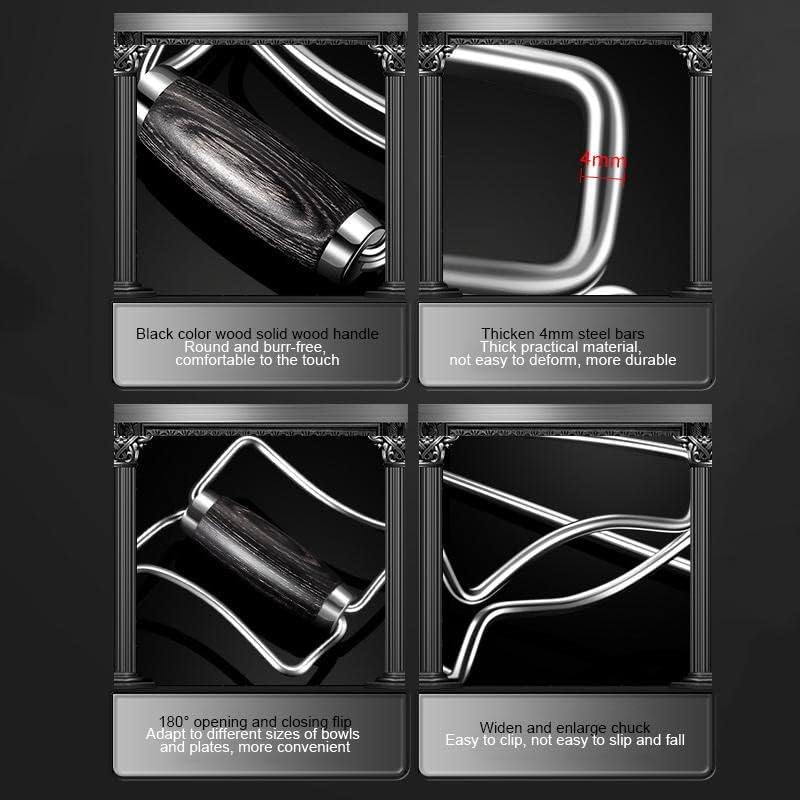 Miniatura 5 de ALASSE Clips elevadores de tazón, pinza para platos con agarre caliente, levantador de platos de acero inoxidable antiquemaduras para chef,