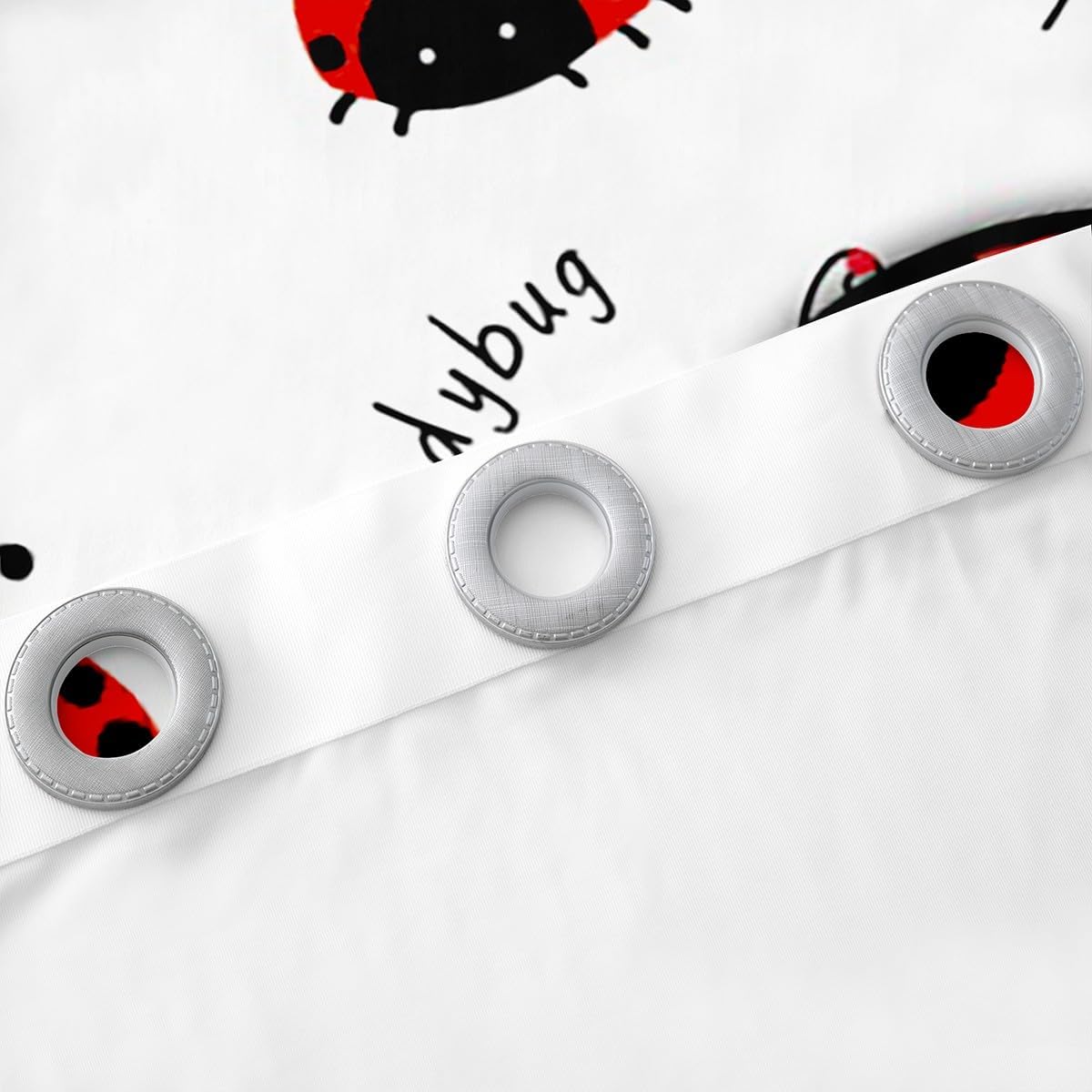 Manfei Cartoon Bowknot Kids Window Curtains,Ladybug Ladybird Beetle Insect Girls Boys Window Drapes,Geometric Polka Dot Bow Tie Red Black Chic Window Treatments Grommet Top 2 Panel Set,38Wx45L inch