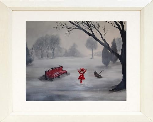 Buyartforless Framed Puddles by Ed Capeau Matted Matted Art Painting Reproduction White Frame