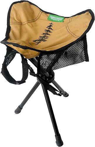 Miniatura 13 de Travel Chair Slacker Silla trípode para campamento, silla ligera, correa de transporte ajustable para un fácil transporte, patas de pato de gran