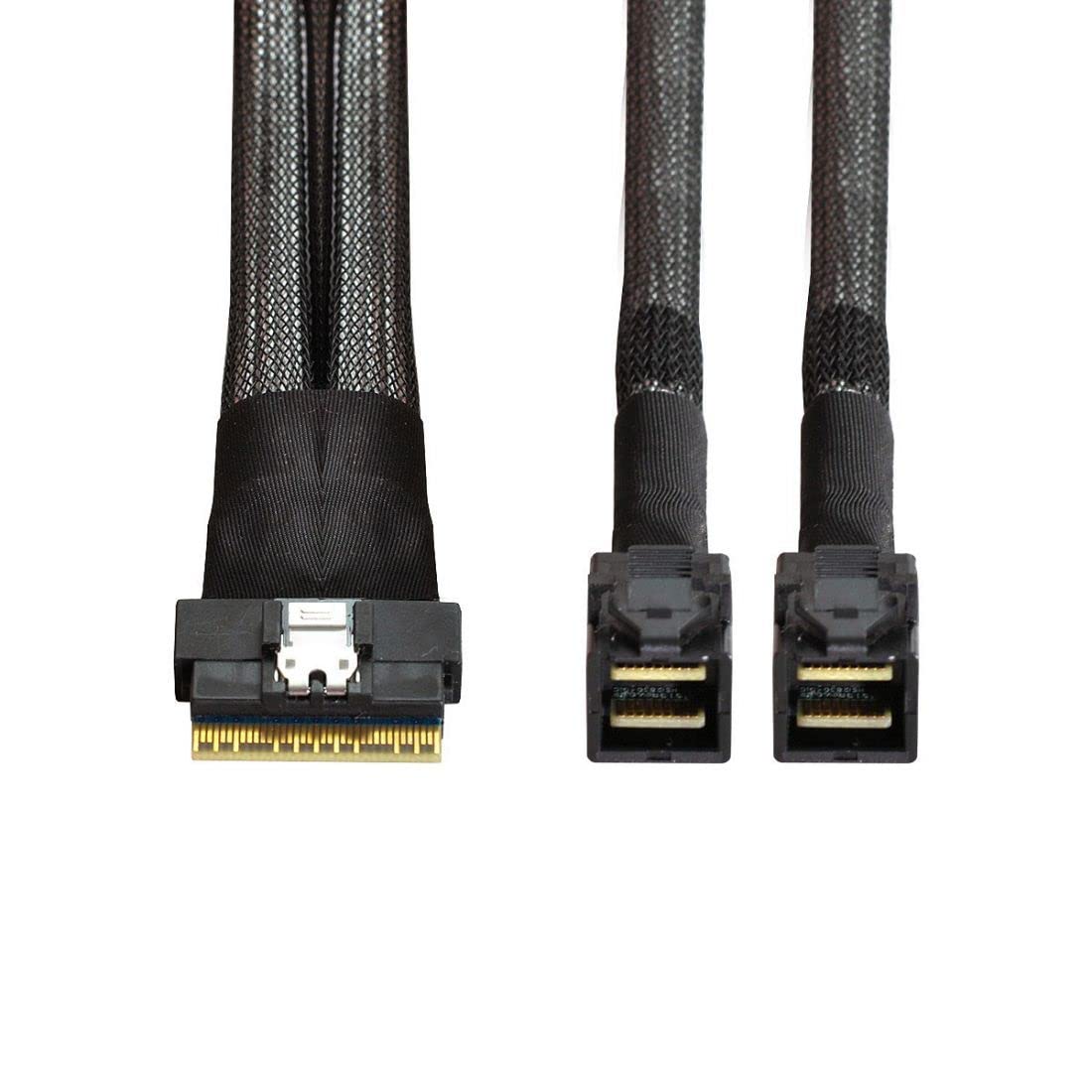 chenyang CY SFF-8654 8i 74Pin PCI-E Ultraport Slimline SAS Slim 4.0 vers Dual SFF-8643 4i Mini SAS HD Câble PCI-Express