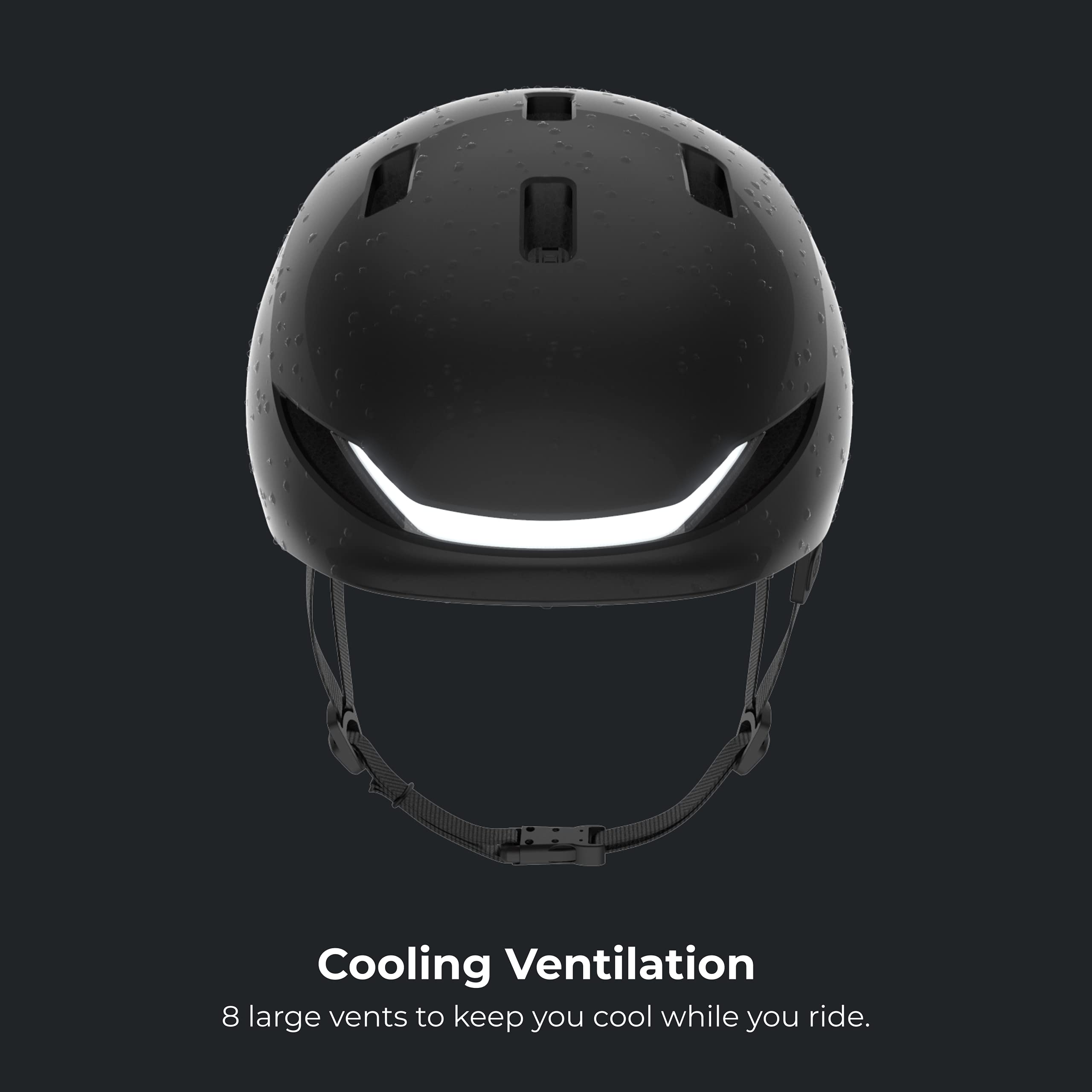 Lumos Street Casque Intelligent | Urbain | Skateboard, Scooter, Accessoires de vélo | Feux Avant et arrière LED | Clignotants | Feux Stop arrière | Compatibilité Bluetooth| Adulte (Blanc)