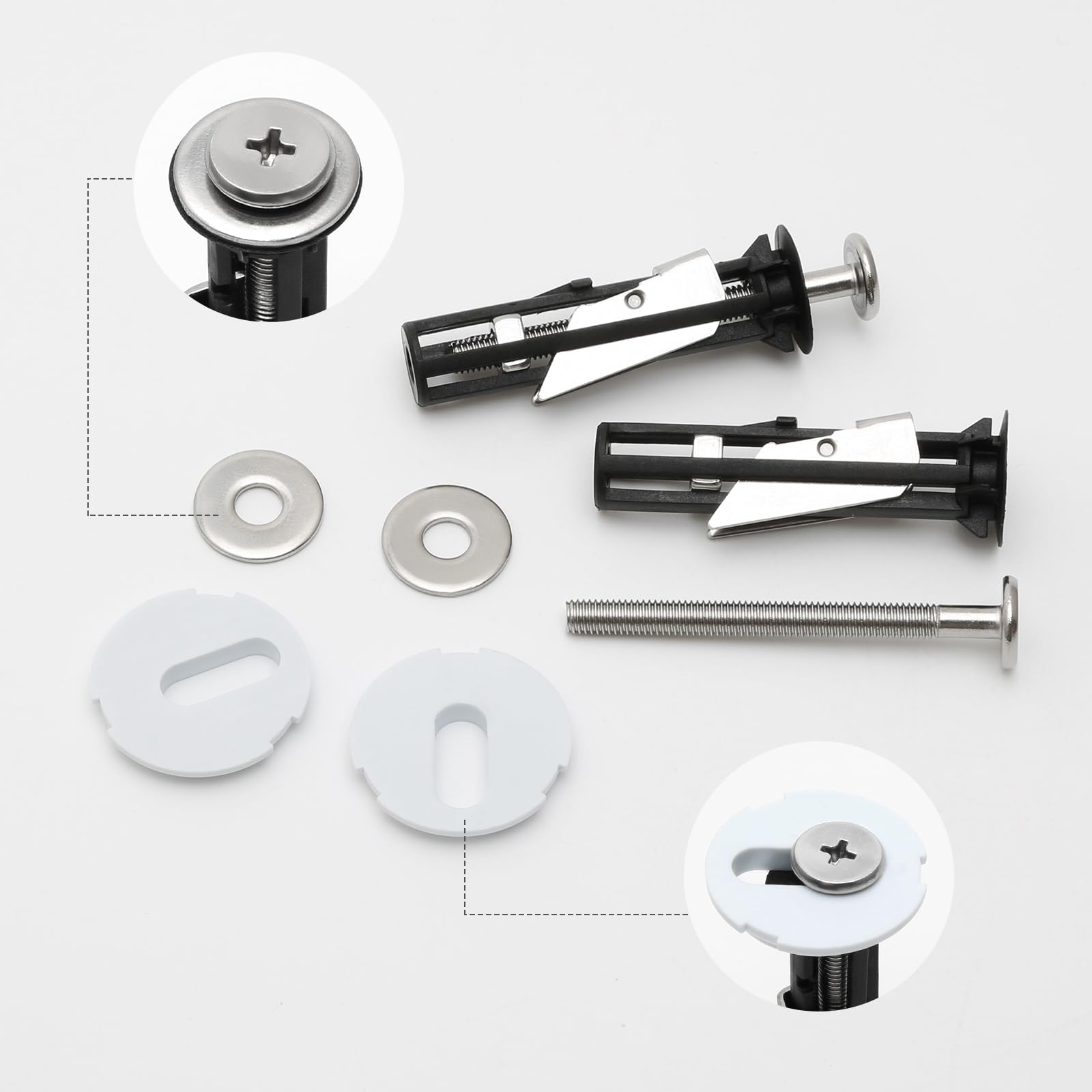 Toilet Seat Fittings, 4 Pack Toilet Seat Screws - Image 3