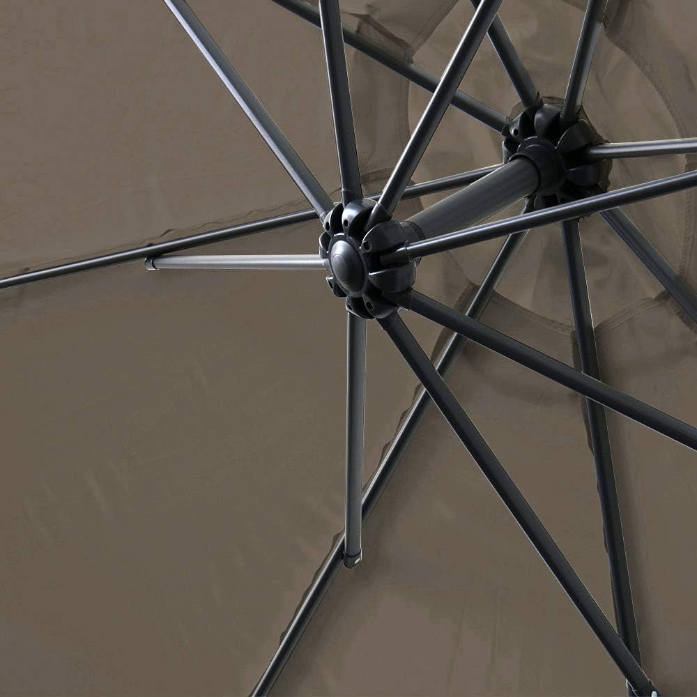 Black  Greenbay 3m Garden Patio Banana Parasol Outdoor Sun Shade Shelter Crank Hanging Rattan Black~p59420779