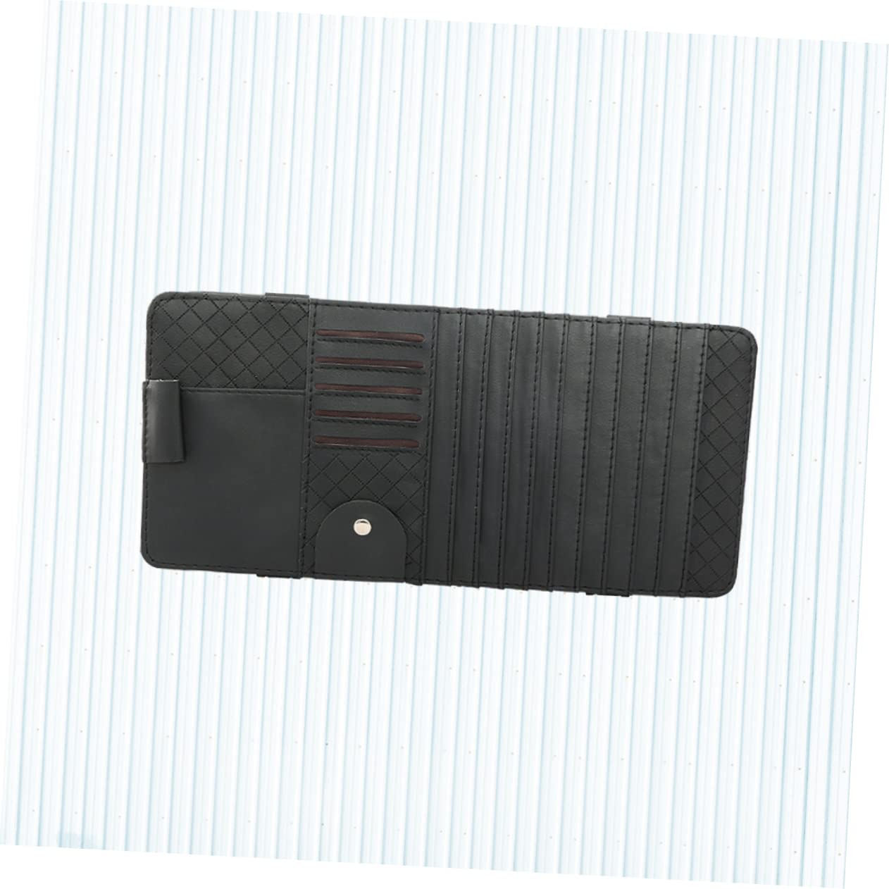 SHERCHPRY 2piezas Organizador Multifuncional De Cuero para Visera Solar Bolsa De Almacenamiento para Vehículo Soporte para CD Bolígrafos y Tarjetas Negro