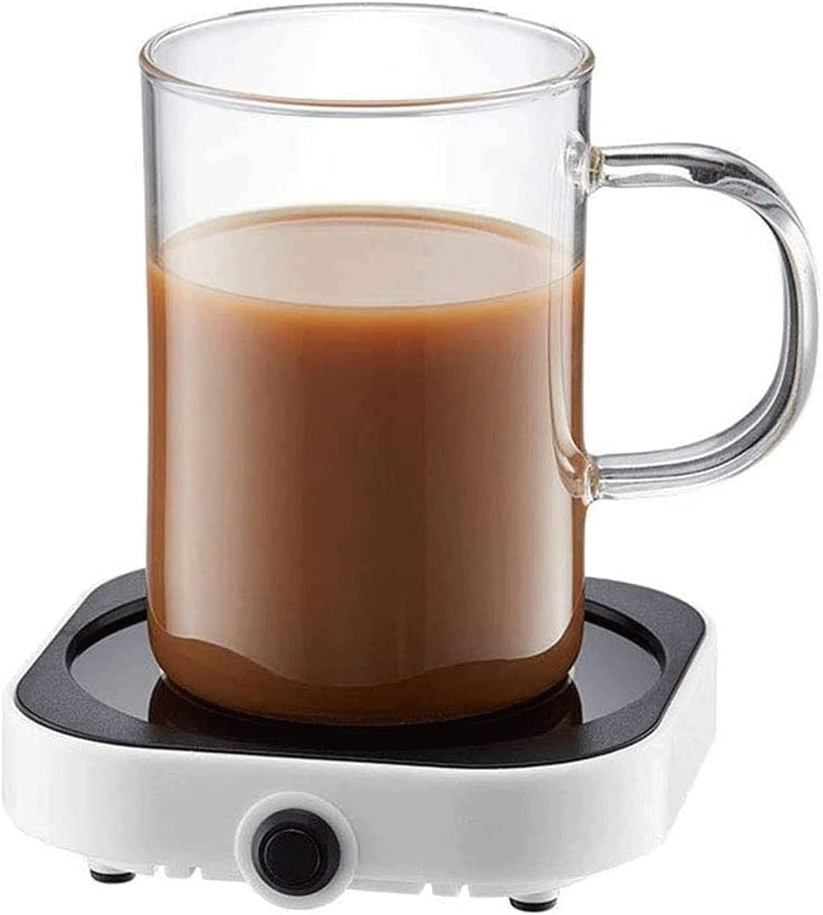 Coffee Mug Warmer with Auto Shut Off for Home Office Desk Electric Beverage Tea Water Milk Warmer (Color : Pink) (White)