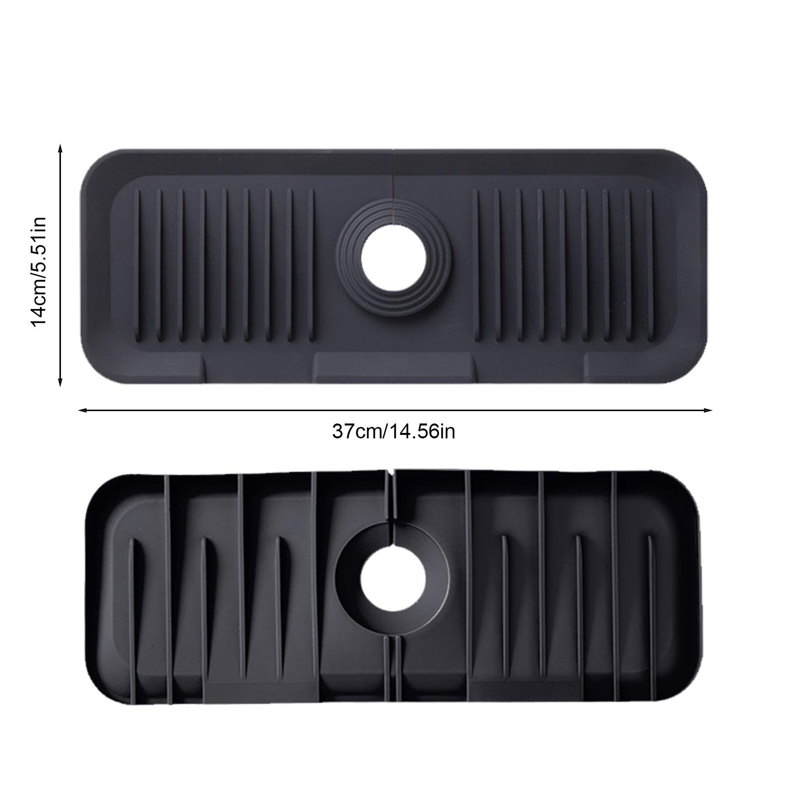 Générique Tapis de Robinet pour Évier de Cuisine – Protection Anti- Éclaboussures en Silicone à Séchage Rapide, Tapis Absorbant Multifonction pour Comptoir et Salle de Bain (Gris-2PCS