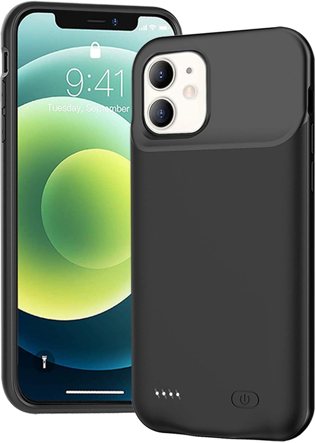 Battery Case for iPhone 12/12 Pro, 7000mAh Ultra-Slim Portable Protective Charger Case Rechargeable Battery Pack Charging Case Compatible with iPhone 12 / iPhone 12 Pro (6.1 inch)-Black