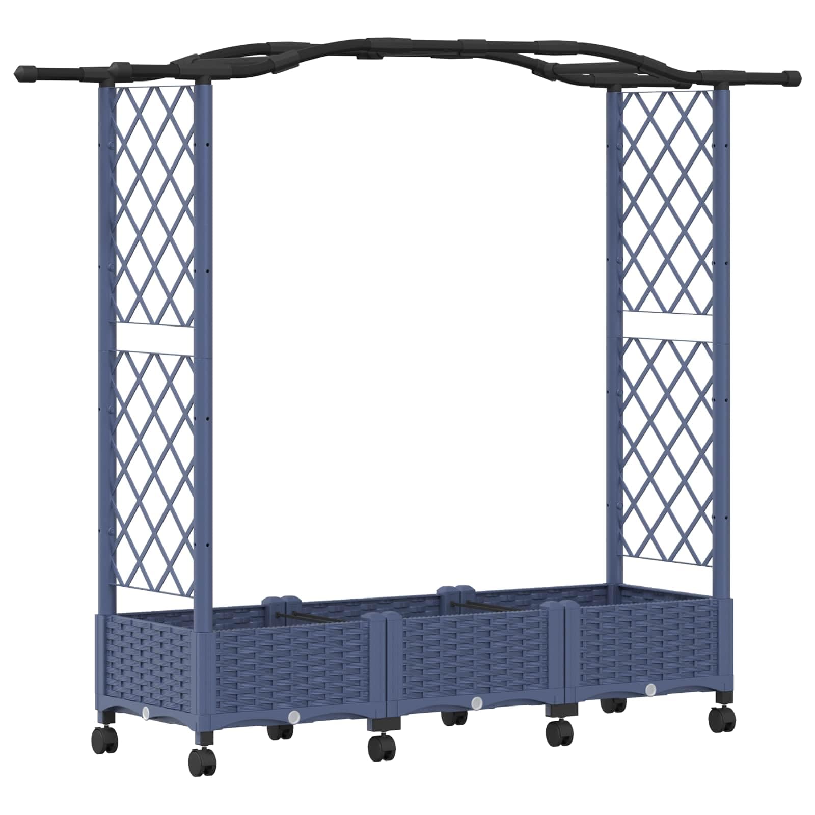Aiuola rialzata con traliccio e tetto, grigio, 169 x 40 x 129 cm
