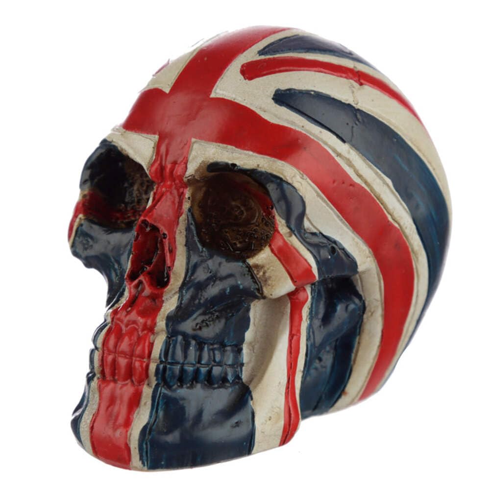 Puckator Union Flag Skull Head Decoration - Home Decoration - Skull With Union Flag - Ornaments - Resin - Home Accessories - Living Room Accessories - Human Skeleton - Goth Gifts For Men