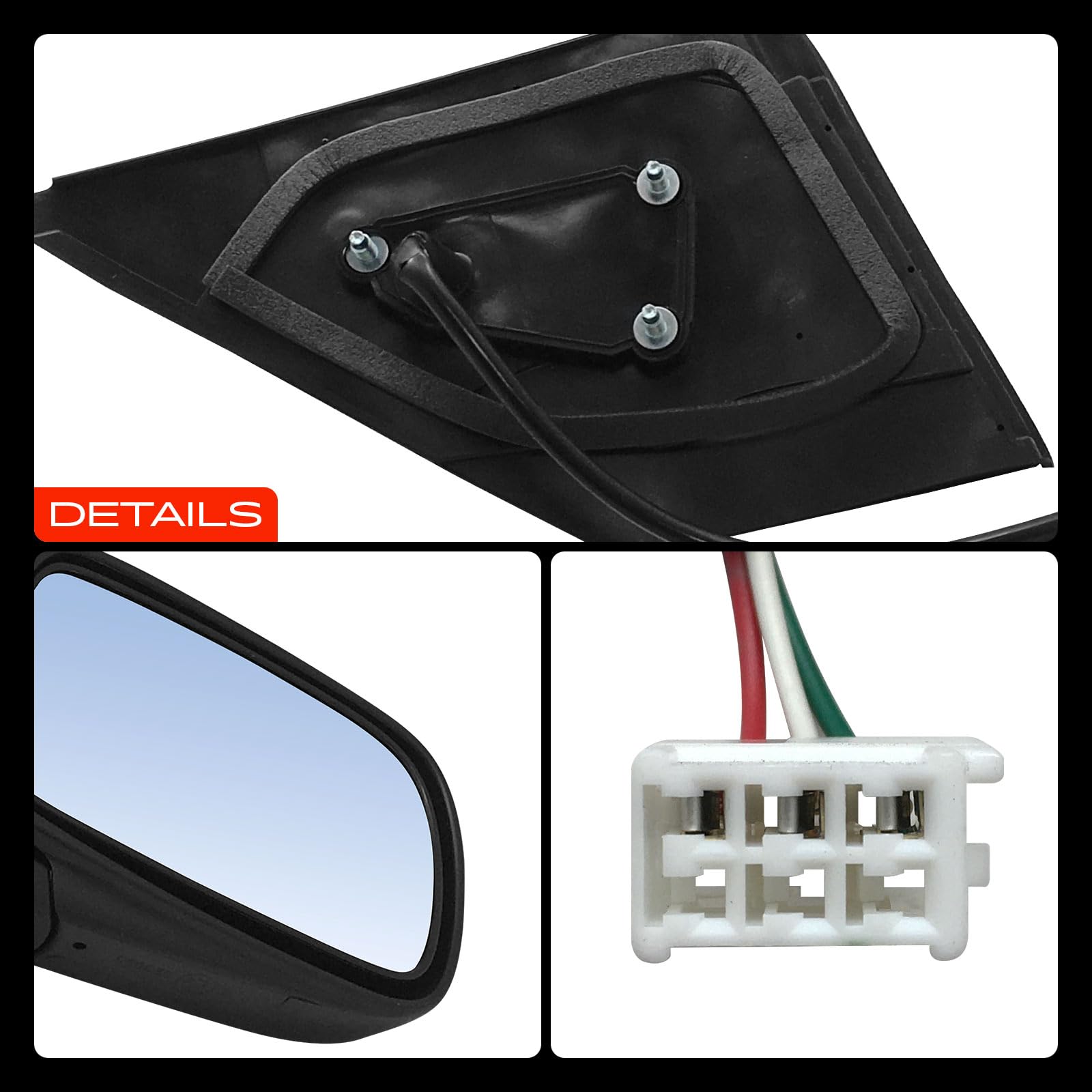 Frankberg Specchio Specchietto Retrovisore Elettrico Destra 3-Poli Compatibile con Yaris P1 1999-2003 Yaris Verso P2 1999-2003 Replace# 879100D902