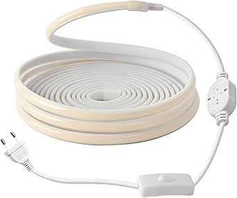 Striscia LED 220V Esterna Impermeabile 3 Metri - 288 LED/m, Bianco Freddo 6000K, Con Interruttore - Foto 6