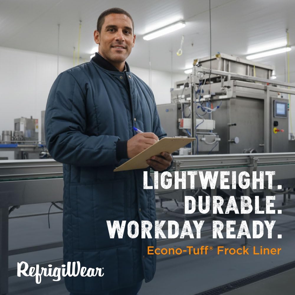 RefrigiWear Econo-Tuff Insulated Frock Liner - Walk-In Freezer Jacket - 15°F Water-Resistant Cold Storage Jacket - Image 7