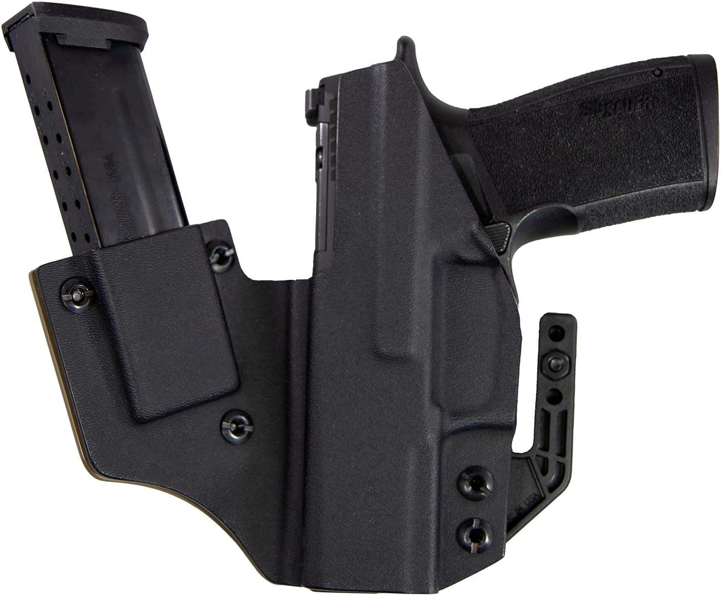 FDO Industries IWB Kydex Holster Compatible with Sig P365 X-Macro +1 Series w/Claw -Discreet Carry Concepts 1.5" Metal Monoblock Gear Clip - Made in USA-