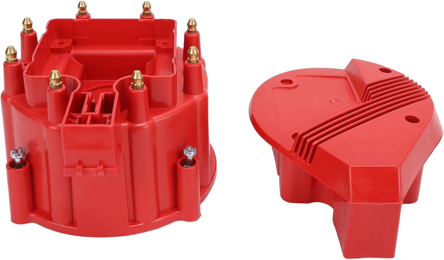 Large Distributor Cap Rotor Kit, Replacement Distributor Cap and Rotor Assembly for K549 SBC 283 305 307 327 350 400 454 396 427 HEI Ignition Systems (Red)