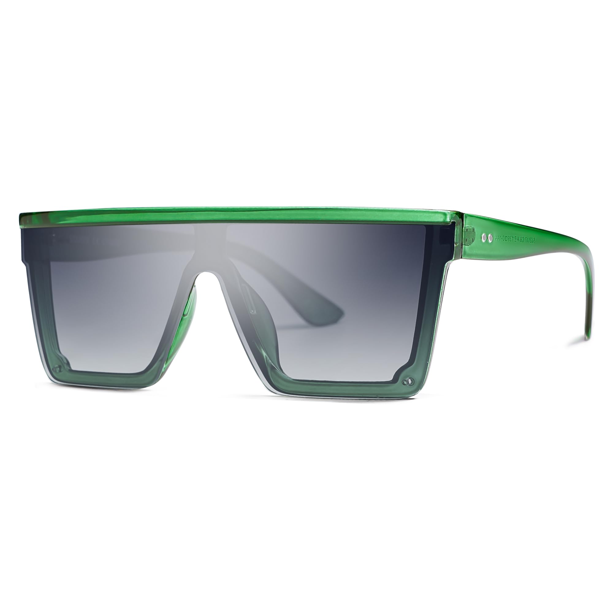 SOJOSSquare Big Sunglasses Women Thick Frame Flat Top Mirrored Sunnies Shades Goggle Siamese Lens SJ2117Global Recycled StandardGlobal Recycled StandardGlobal Recycled Standard