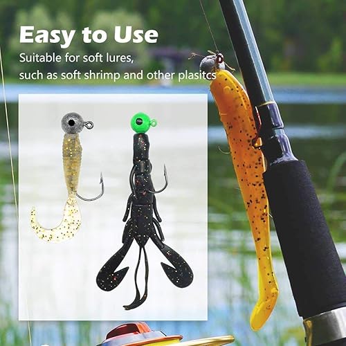 Miniatura 5 de Ganchos de cabeza de plantilla de pesca con cabeza de bola redonda, anzuelos de pesca, señuelos de lubina, cabezas de plantilla para trucha,