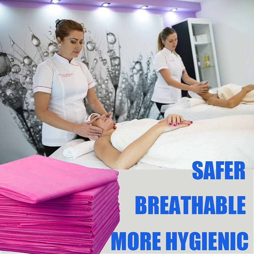 KUDIZE Disposable Non-Woven Bed Sheet (31 x 72 Inch) for Hospital, Hotel, Clinic, Spa, Travelling, Saloon, Saunas, Tattoo and Outing for Man, Woman, Elderly and Baby Care. (Pink, Pack Of-100) - Image 5 thumbnail