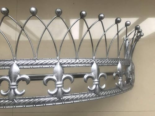 Miniatura 7 de OctoRose - Dosel de pared de metal, corona antigua con varillas y accesorios integrados, para colocar sobre camas o ventanas, paneles de cortinas no