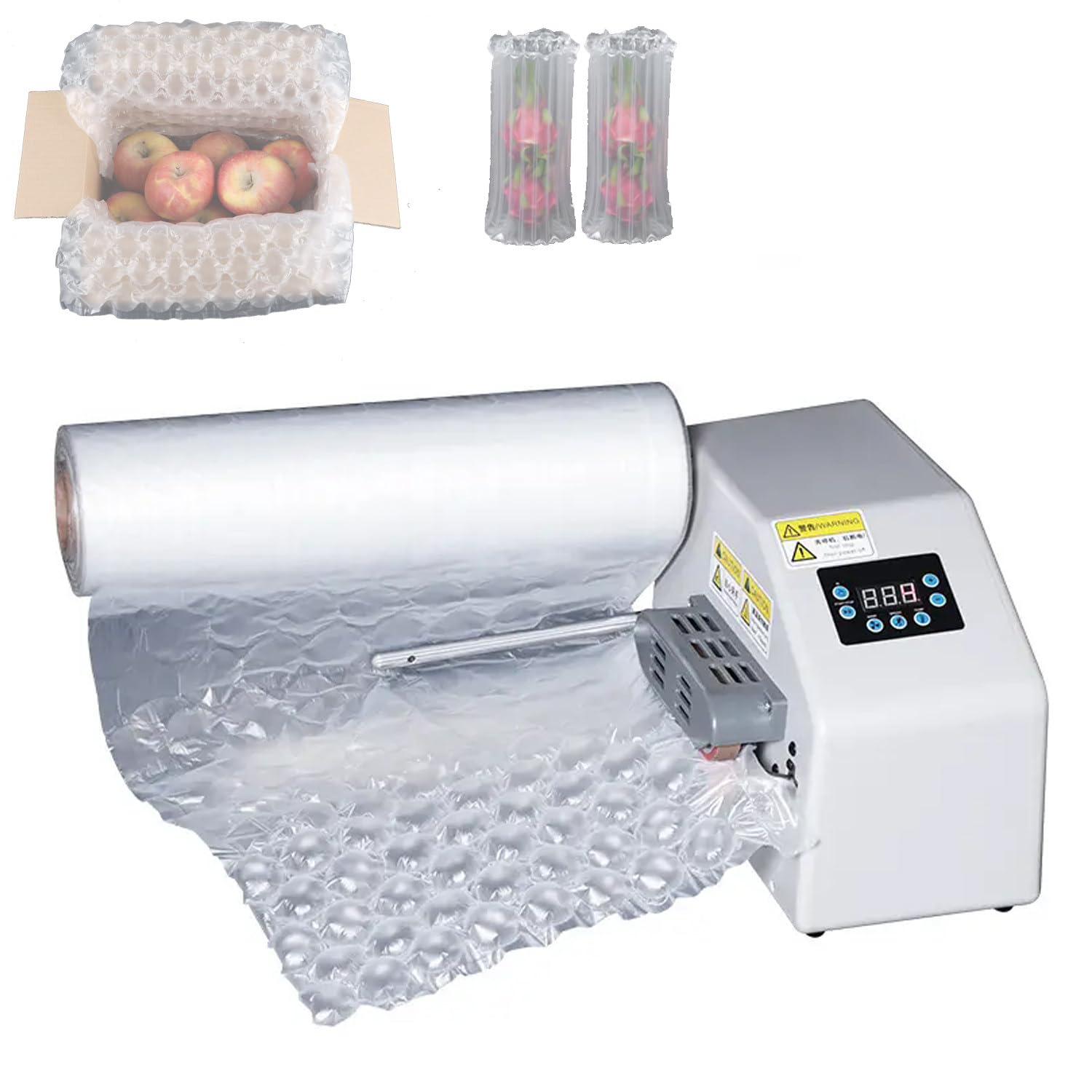 YXYLJOZ Automatic Bubbles Wrap Machine for Packaging, Portable Air Cushion Film Bag Maker with 200W Power and 16m/min Speed,220v (White)