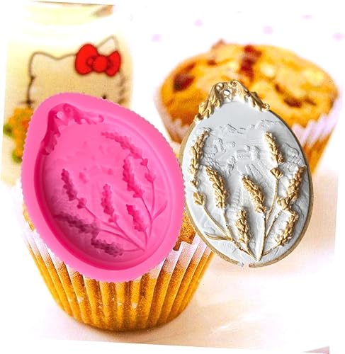 Miniatura 4 de Luxshiny Moldes de goma de silicona para fondant, molde de fondant de lavanda, molde de silicona para hornear, yeso, molde para pastel de silicona