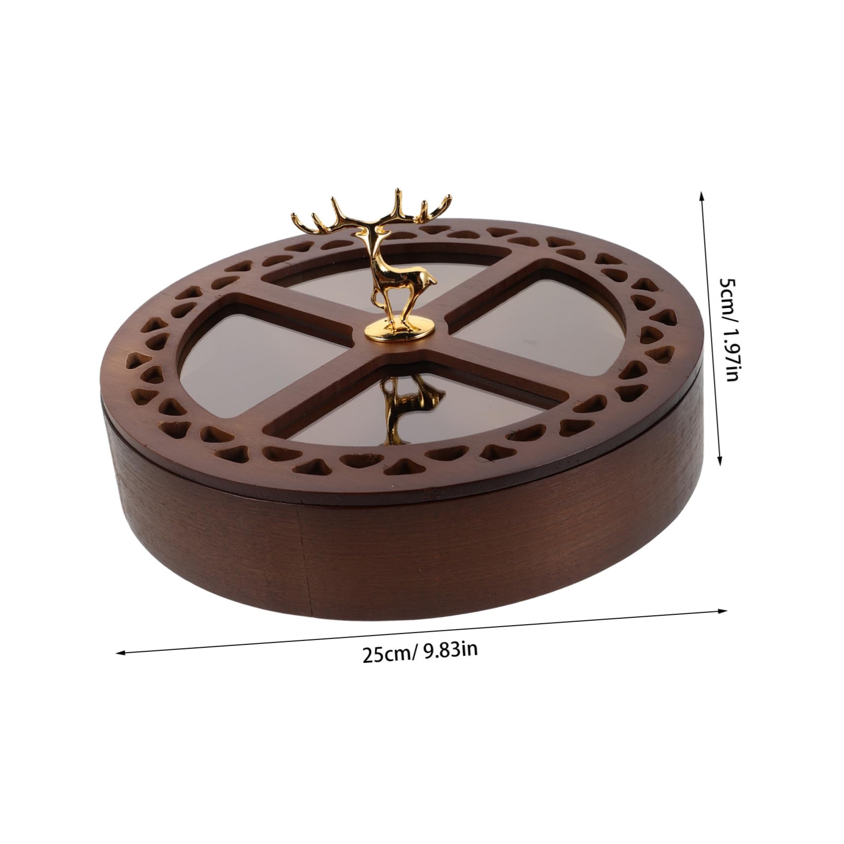 Zerodeko Boîte De Rangement à Couvercle avec Quatre Compartiments pour Fruits Secs Et Noix Plat De Service à Bonbons Et Noix Hermétique