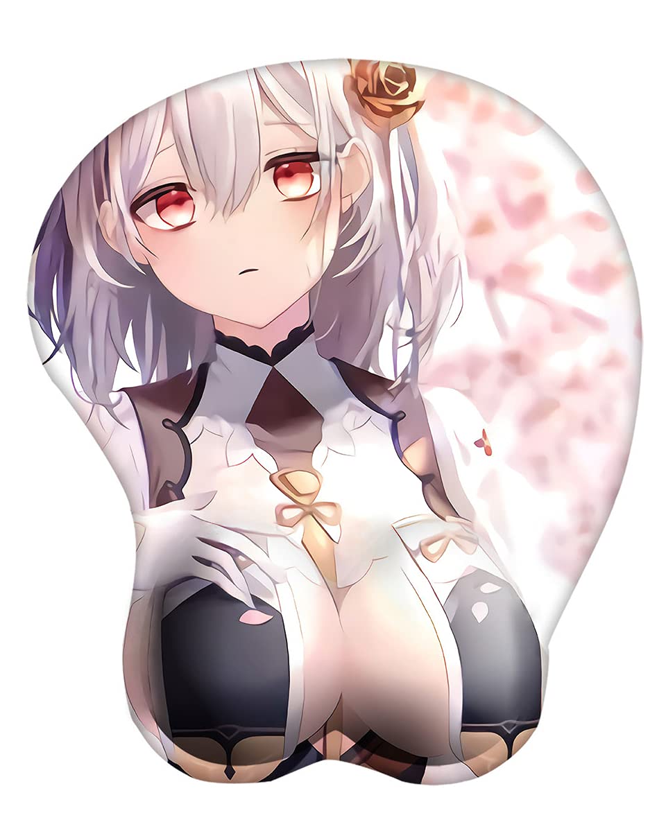 Boiee Azur Lane - USS Laffey Anime Mouse Pads with Wrist Rest Support Soft Silicone Ergonomic 3D Mouse Pad Mat Gaming Mousepad 2Way Skin (Azur) 10.24x8.64x1.26inches HC10030B