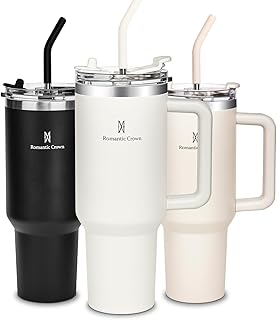 Romantic crown copo térmico com canudo tampa e alça 118l copos g