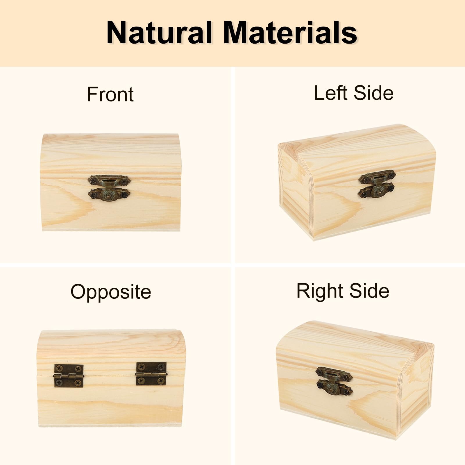 Lot De 12 Mini Coffres Au Trésor En Bois De Pin