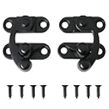 2pcs Antique Hook Hasp Latch Black Padlock Hasp Hook Lock for Jewelry Box Cabinet Toolbox Suitcase