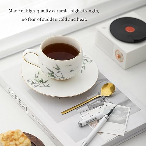 Miniatura 2 de Taza de cerámica, taza de té, taza de café, lindas tazas de café, juego de tazas de café, taza de capuchino, taza de té y platillo, calcomanía de