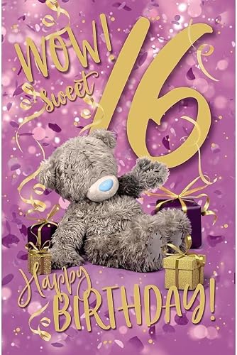 Me To You Tatty Teddy Age 16 Birthday Card, Wow! Sweet 16! - Official Collection