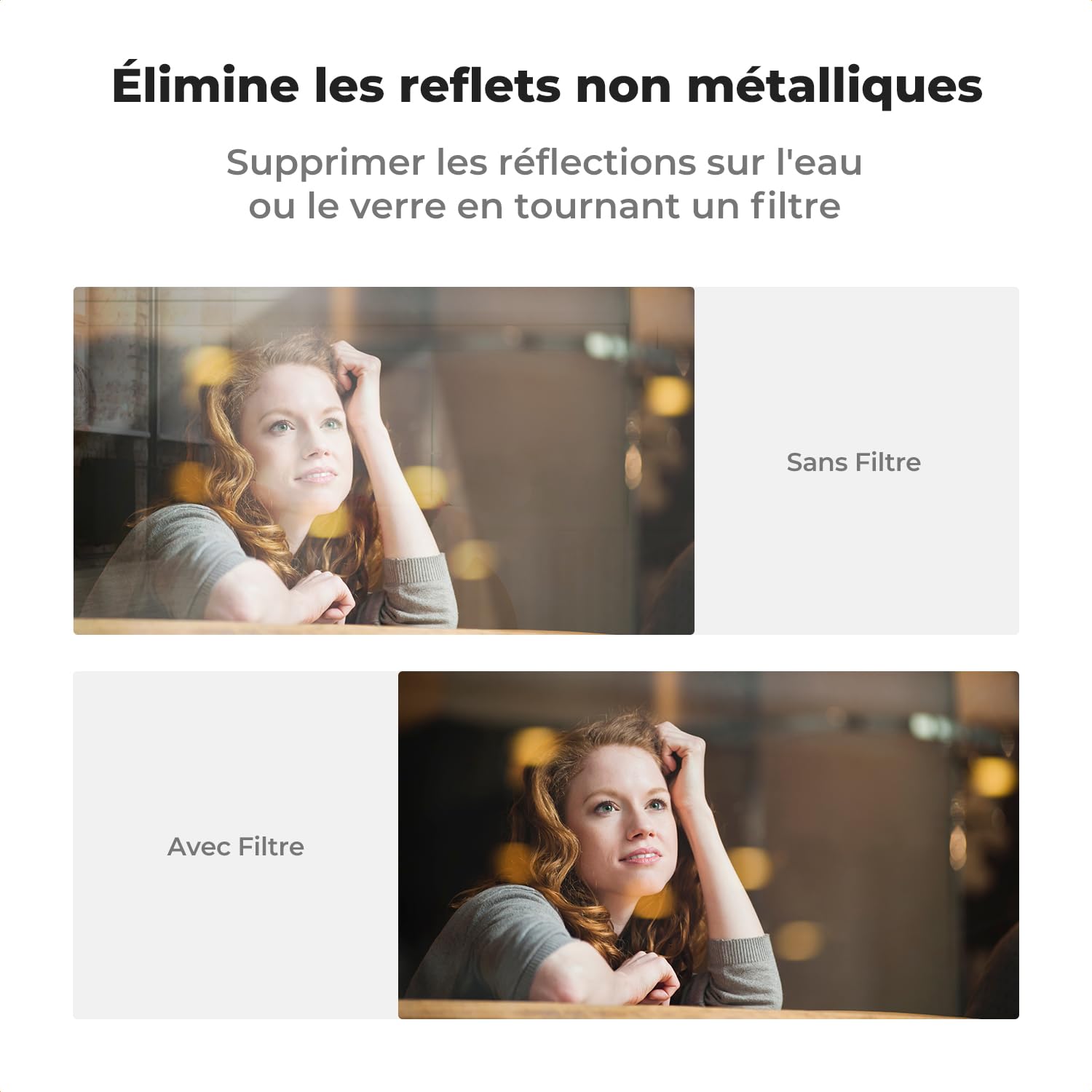 K&F Concept 52mm Clip Filtre Polarisant CPL + Perche Selfie 180CM Trépied de Suivi AI 360°