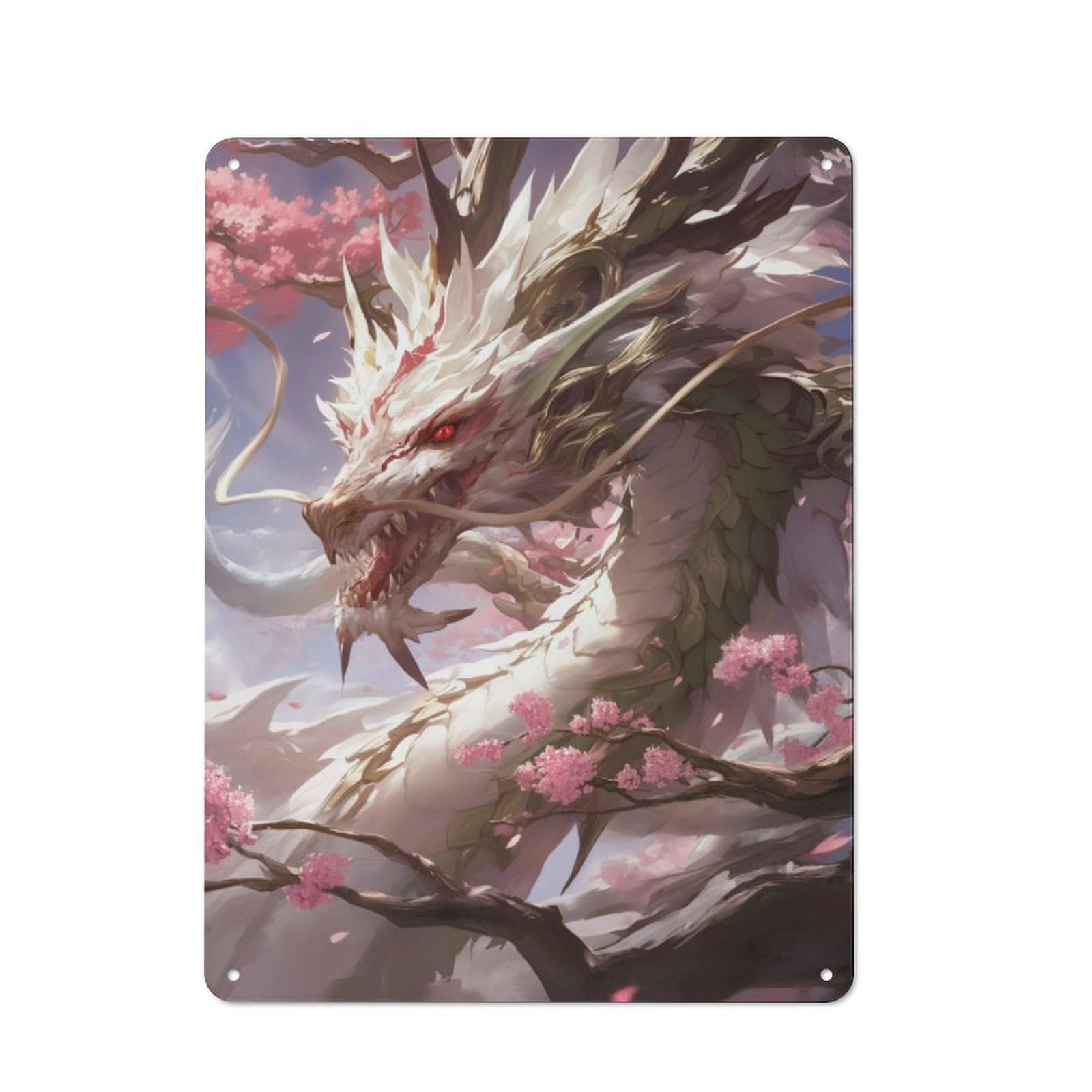 Junmoney Japanese Dragon Painting Metal Sign 40X30cm With For Home Bar Wall, Rustic Decor, For Collectors Decorating Home Bars And Entertaining Spaces