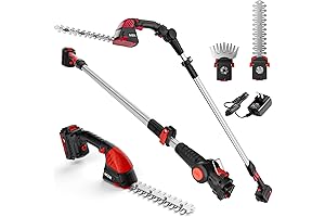 m12 hedge trimmer: 2-in-1 Mini Hedge Trimmer & Grass Shear with 13ft Extension Reach