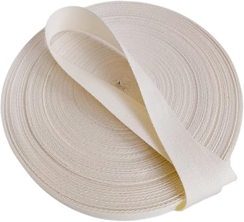 Miniatura 1 de 55 Yards High Density Cotton Ribbon Twill Tape 12 Inch, Strong Cotton Webbing Herringbone Tape for Sewing DIY Craft Binding Seam Trim, Natural