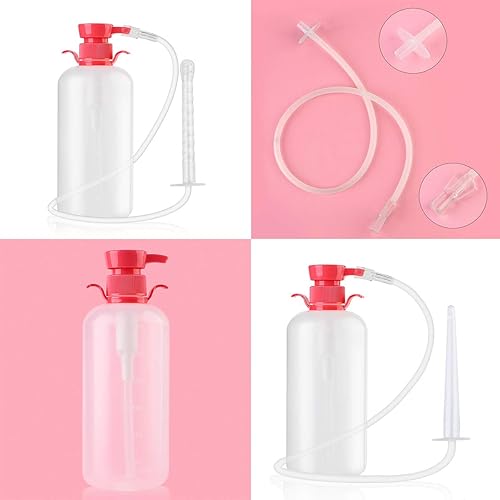Miniatura 8 de LIVE4COOL Botella de ducha para mujer, sistema de limpieza vaginal reutilizable, 20.3 onzas, limpiador de capacidad con 4 boquillas, bolsa de