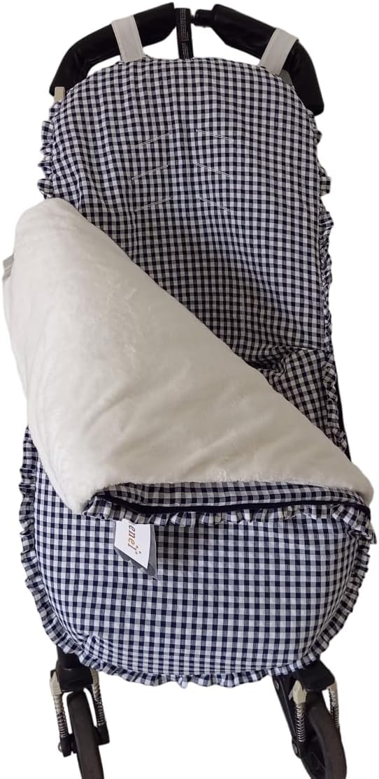 Couverture d’HIVER SUR MESURE pour poussette – Couverture adaptée pour siège de bébé – Couverture hivernale sur mesure pour poussette- Polaire coraline (Gris)