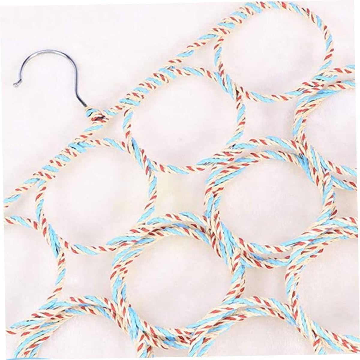 Scarf Hanger 28 Ring Foldable Multifunctional Belt Organizer Holder Tie Storage Racks for Closet 2PCS