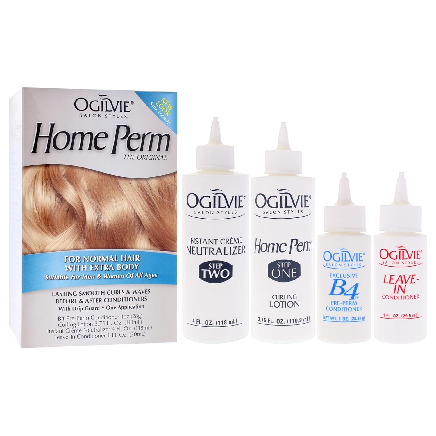 Ogilvie The Original Home Perm Dauerwelle Set für normales Haar Langfristige Locken und Wellen