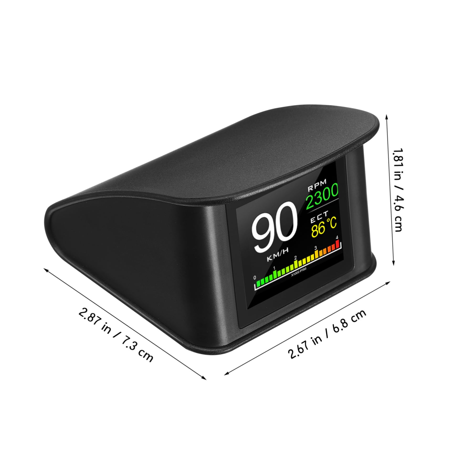 KOMBIUDA Tachimetro Digitale per Auto con Display Hud Portatile in Abs e Pc, Monitor Velocità per Viaggio e Guida a Lunga Distanza, Sicurezza Migliorata e Schermo Lcd Chiaro