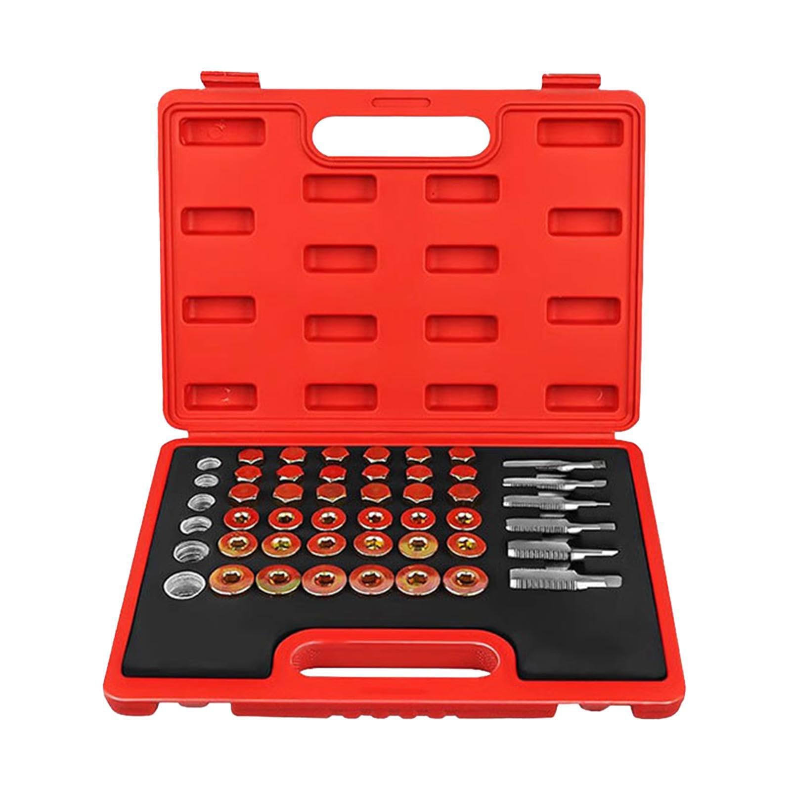 VUIUYOIES Set di 114 Utensili per Tappi di Scarico, Kit di Riparazione efficiente per Riparare Le filettature della Coppa dell'olio. Il Kit di Riparazione delle