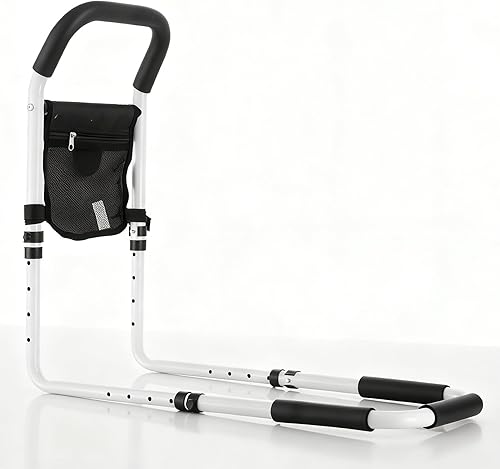 Rieles de cama para adultos mayores: Rieles de asistencia de cama ajustables para personas mayores y pacientes con bolsa de almacenamiento - Ajuste