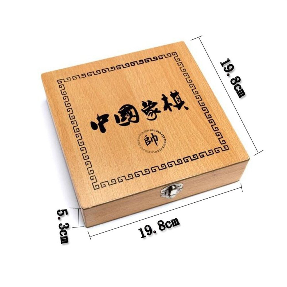 Jeu D'Échecs Chinois (Xiangqi) - Boîte Hêtre, Échiquier Cuir, Pièces 3.5cm, Pour 2 Joueurs