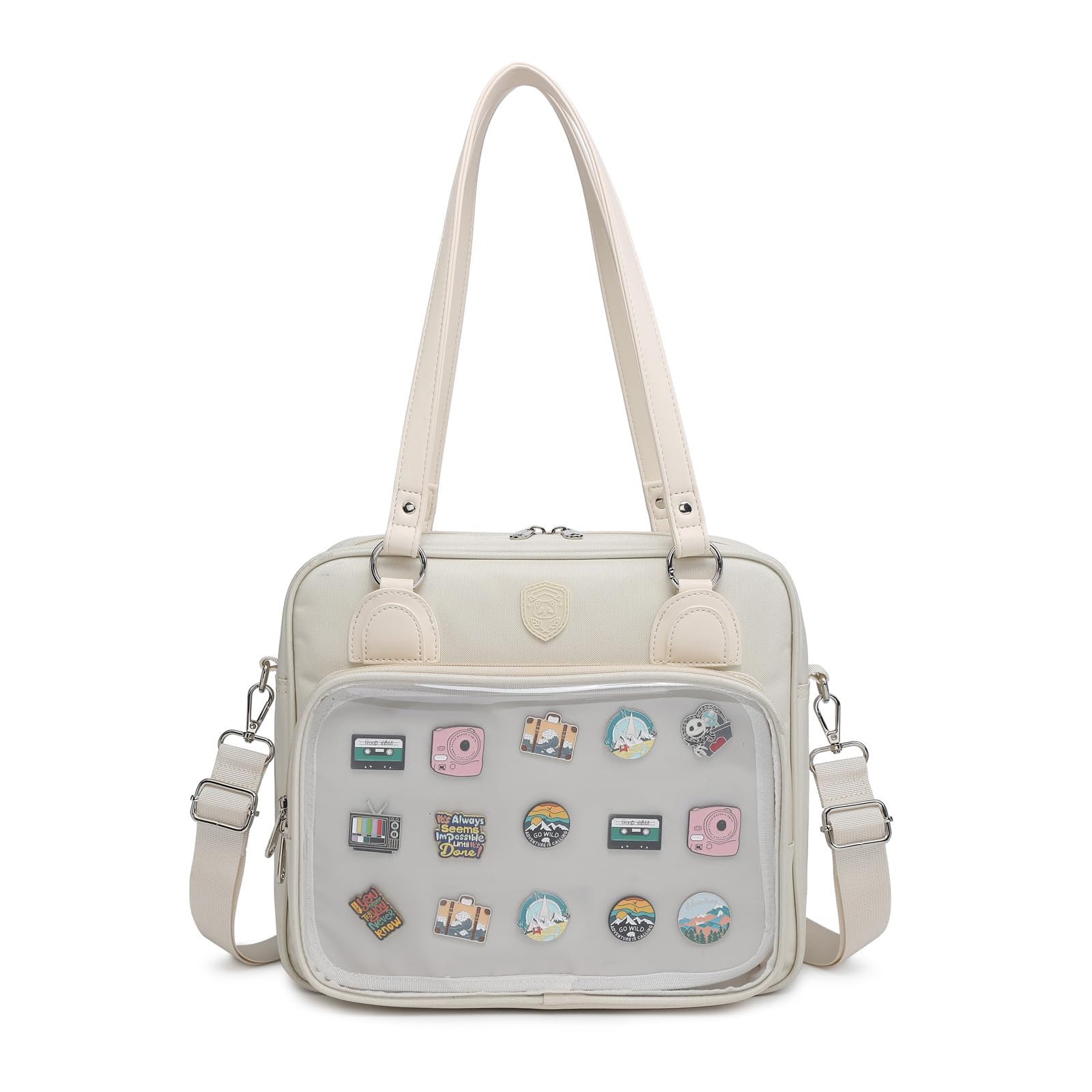 Oxford Ita Bag Crossbody Shoulder Bag Satchel Messenger Backpack Multi-Purpose Pins Display