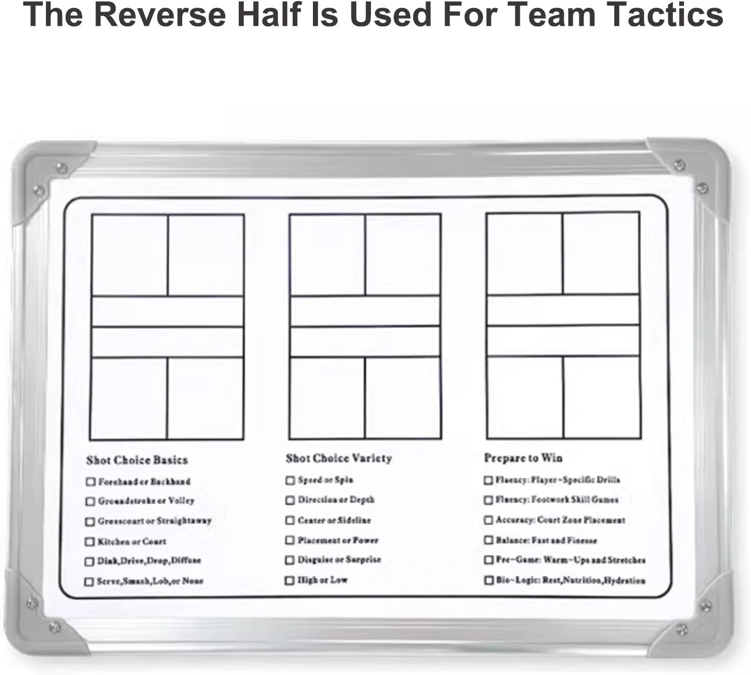 Double-Sided Sports Coaching Whiteboard, Pickleball Coaching Board, Dry Erase Board, Magnetic Pickleball Lineup Board, Equipped with Storage Bag, Magnetic Chess Pieces, Pen & Eraser